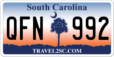 SC license plate QFN992