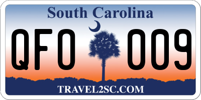 SC license plate QFO009