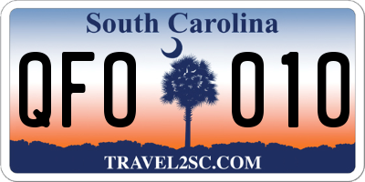 SC license plate QFO010