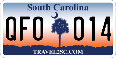 SC license plate QFO014