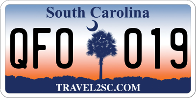SC license plate QFO019