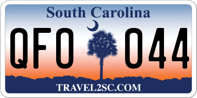 SC license plate QFO044