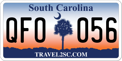 SC license plate QFO056