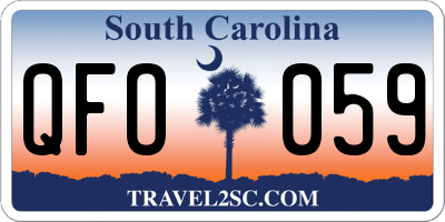 SC license plate QFO059