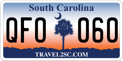 SC license plate QFO060