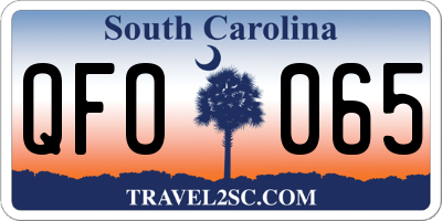 SC license plate QFO065