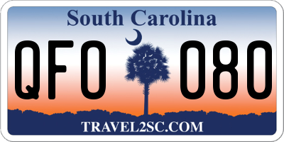 SC license plate QFO080