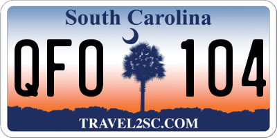 SC license plate QFO104