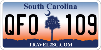 SC license plate QFO109