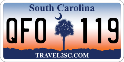 SC license plate QFO119