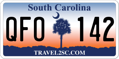 SC license plate QFO142