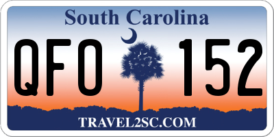 SC license plate QFO152