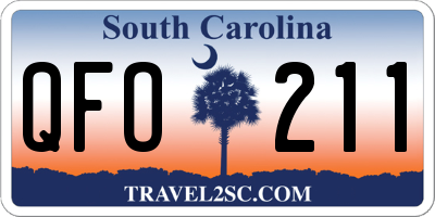 SC license plate QFO211