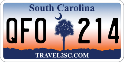 SC license plate QFO214