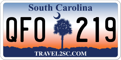 SC license plate QFO219