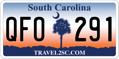SC license plate QFO291
