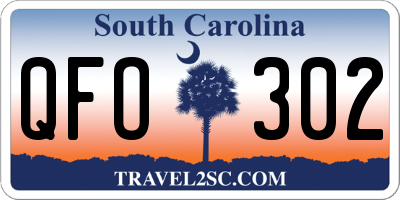 SC license plate QFO302