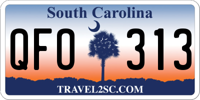 SC license plate QFO313