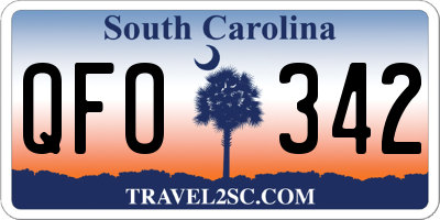 SC license plate QFO342
