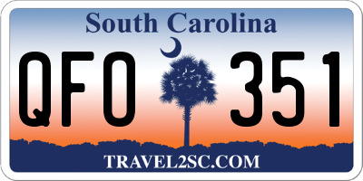 SC license plate QFO351