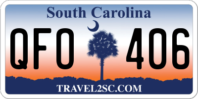 SC license plate QFO406