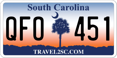 SC license plate QFO451