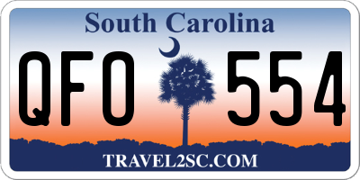 SC license plate QFO554