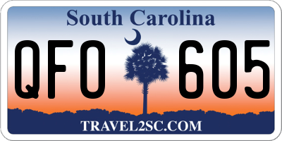 SC license plate QFO605
