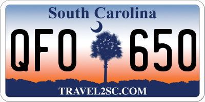SC license plate QFO650