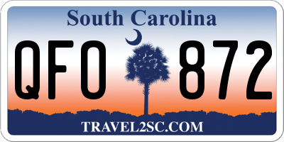 SC license plate QFO872