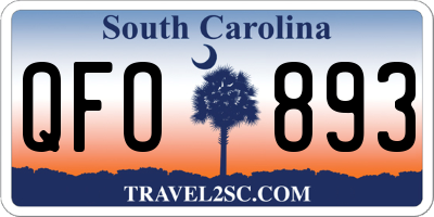 SC license plate QFO893