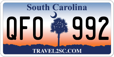 SC license plate QFO992