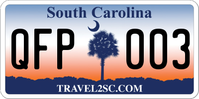 SC license plate QFP003