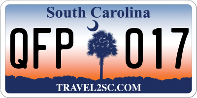 SC license plate QFP017