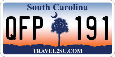 SC license plate QFP191