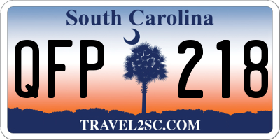 SC license plate QFP218