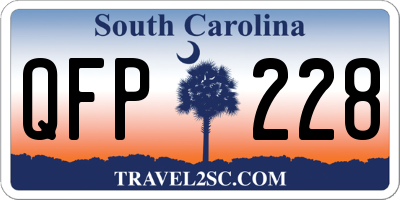 SC license plate QFP228