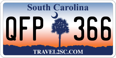 SC license plate QFP366
