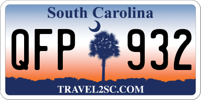 SC license plate QFP932
