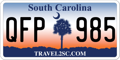 SC license plate QFP985