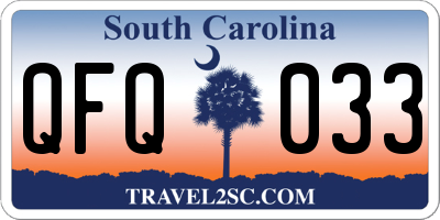 SC license plate QFQ033