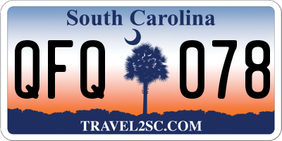 SC license plate QFQ078