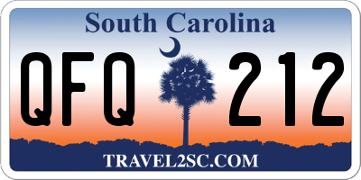 SC license plate QFQ212
