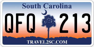 SC license plate QFQ213
