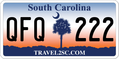 SC license plate QFQ222
