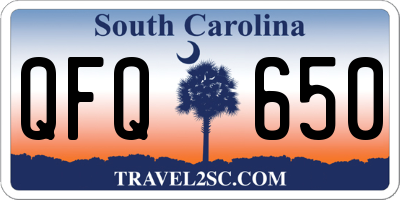 SC license plate QFQ650
