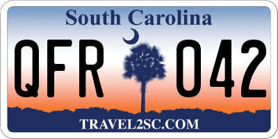 SC license plate QFR042