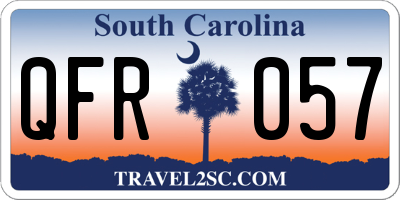 SC license plate QFR057