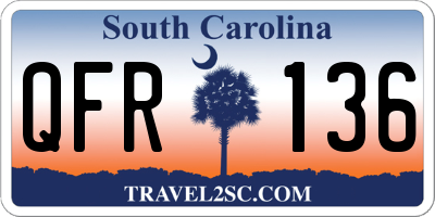 SC license plate QFR136