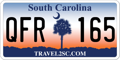 SC license plate QFR165